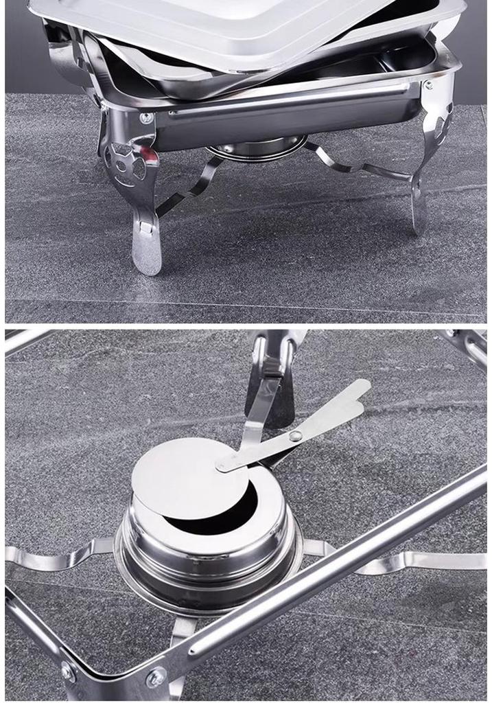 Stainless Steel Buffet Food Warmer Removable Pan Alcohol Stove