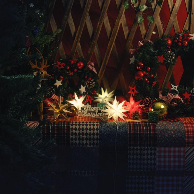 3D Multi-Angle LED Star Hanging Light Outdoor Garden Christmas Decor IP55 Waterproof