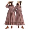 Prärie Kolonialkleid Braun Floral Vintage Halloween Kostüm Pionier Viktorianisch Mittelalter Kostüm Historisches Renaissance Kleid