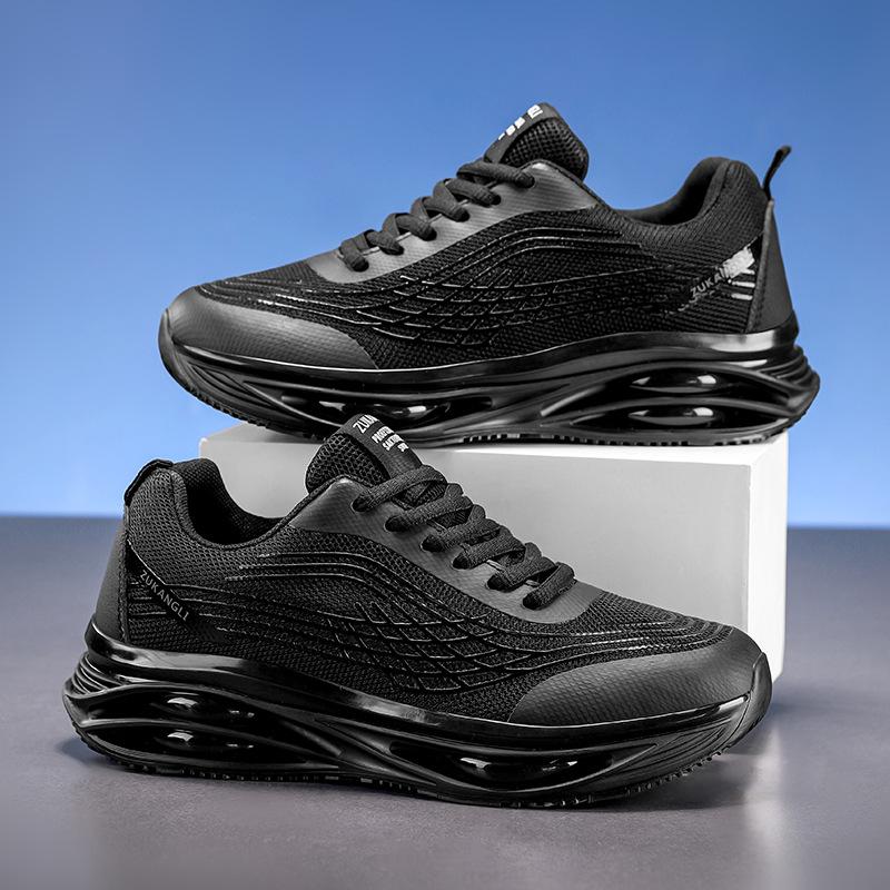 

Men s shoes spring and autumn 2025 new large size mesh breathable black casual running shoes men s shock-absorbing sports shoes 39