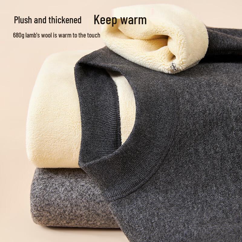 Tiencan Men's Thick Sherpa-Lined Turtleneck Thermal Top