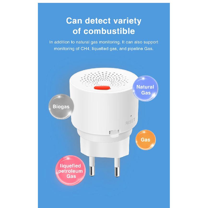 WIFI/zigbee Natural Gas Sensor Combustible Household Smart LPG Gas Alarm Detector Leakage Sensor Fire Safety Work with Tuya App
