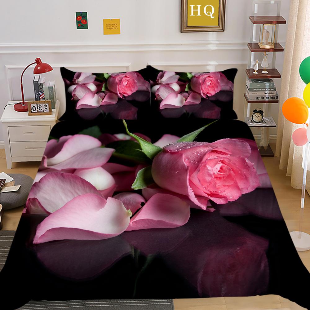 Flowers Printed Bed Clothes Double Size Polyester Bedspreads Gir Fashion High Ranking Home Bedclothes