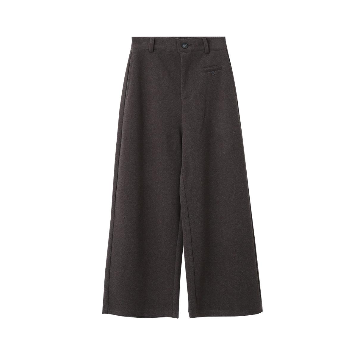 

Ou Fan Women s Winter Warm Wool Wide-Leg High-Waist Pants 11103 Medium