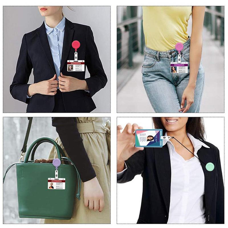 Retractable Badge Holders Clips For Nurse Id Badge Reel With Belt Clip Doctor Id Card Chain Clips School Student Office