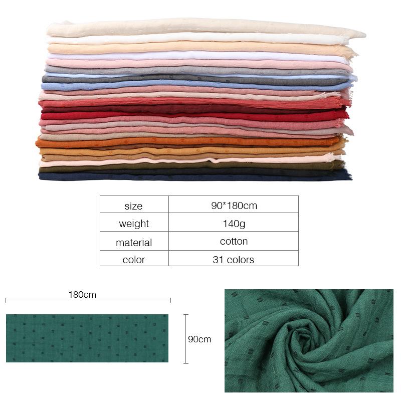 Solid Cotton Scarf Muslim Women Hijab Cotton Black Shawl Long Soft Breathable Scarves Head Wraps Foulard Bandana Turban Ramadan