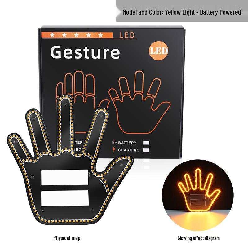 Car LED Multicolor Gesture Light: Seven-Color Glowing Palm Warning & Atmosphere Decoration