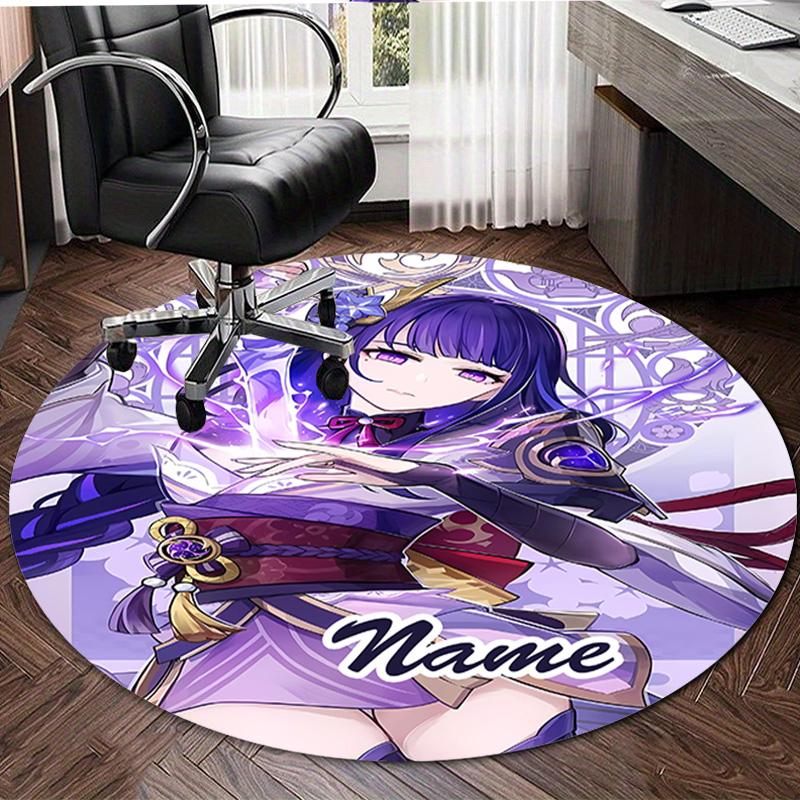Personalized Genshin Impact Round Chair Office Rug - Perfect for Mat, Office Chair & More - Ideal Gift for Birthdays and Holidays