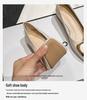 Womens Spring Fairy Style 2025 Chunky Heel Leather Shoes Soft Lowcut Medium Heel Plus Sizes 4143