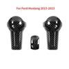 Car Automatic Gear Shift Knob Trim Cover Carbon Fiber Style Stickers For Ford Mustang 2015-2023 ABS Accessories