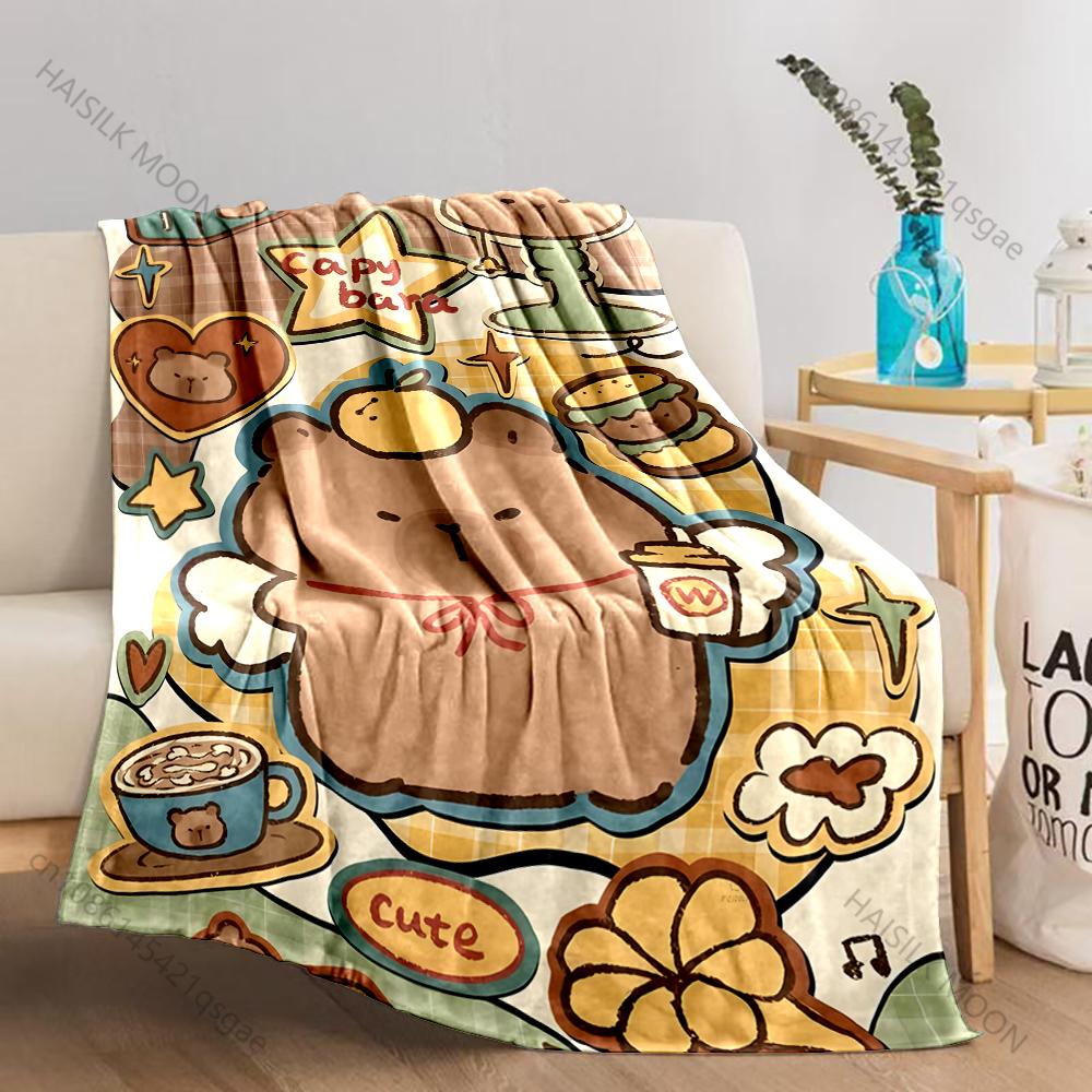 Verschiedene Größen Capybara Cartoon Decke Warm Weich Flauschig Überwurf King Size Luxus Überwurf Kinder Erwachsener Bett Sofa Decke Reise Überwurf