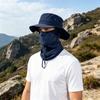 Chapéu de Pesca de Seda de Gelo, Chapéu de Sol de Tecido Respirável de Secagem Rápida com Aba Larga, Protetor Facial Destacável, Ajuste Ajustável, Chapéu de Proteção Solar para Exterior