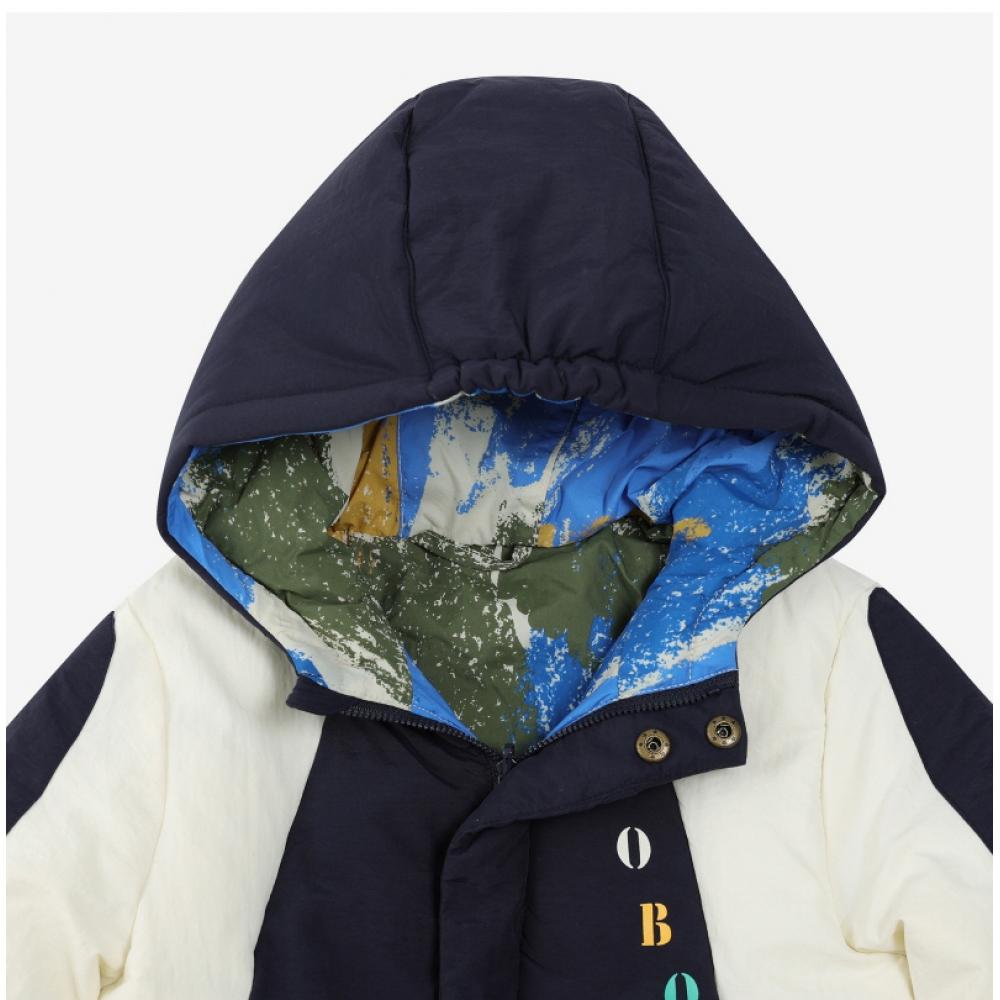 Boboshoz 222ac130 430 Logo Color Block Reversible Padded Kids Jacket