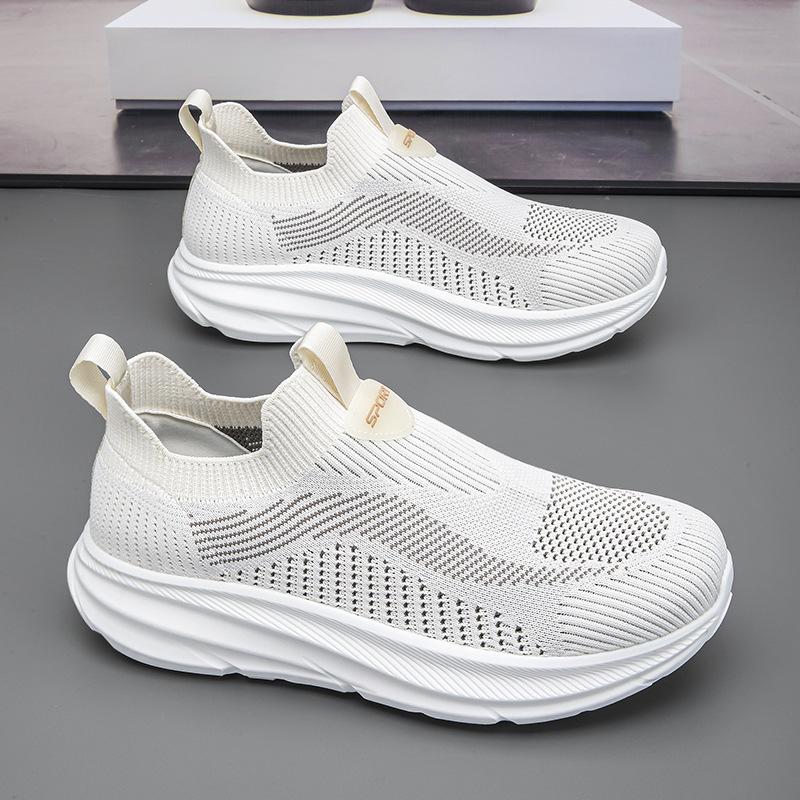 

Sneakers men s shoes summer one-pedal lazy casual shoes flying woven breathable mesh shoes new foot cover wear-resistant running shoes 39
