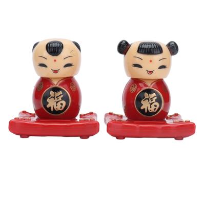 Tischschmuck Niedliches Aussehen Chinesische Traditionelles Frühlingsfest Reichtumsstatue für Zuhause Schreibtisch