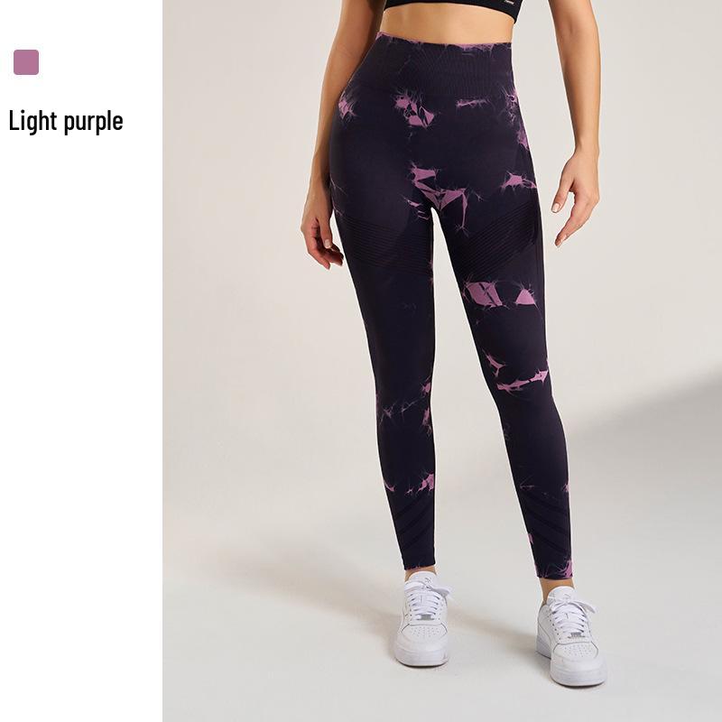 Women s High-Waisted Butt-Lifting Quick-Dry Printed Yoga Pants - European & American Style Large