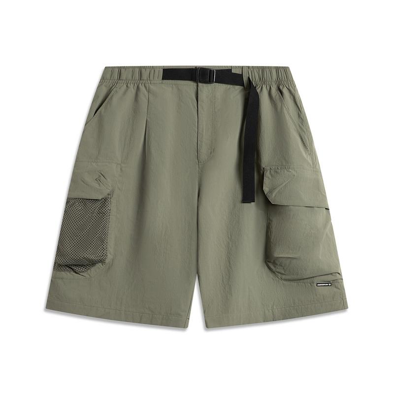 

Li Ning CF Comfort Повседневные Простые Универсальные Шорты Карго со средней посадкой и свободного кроя Мужские шорты Чайно-зеленый AKSV227-2 M