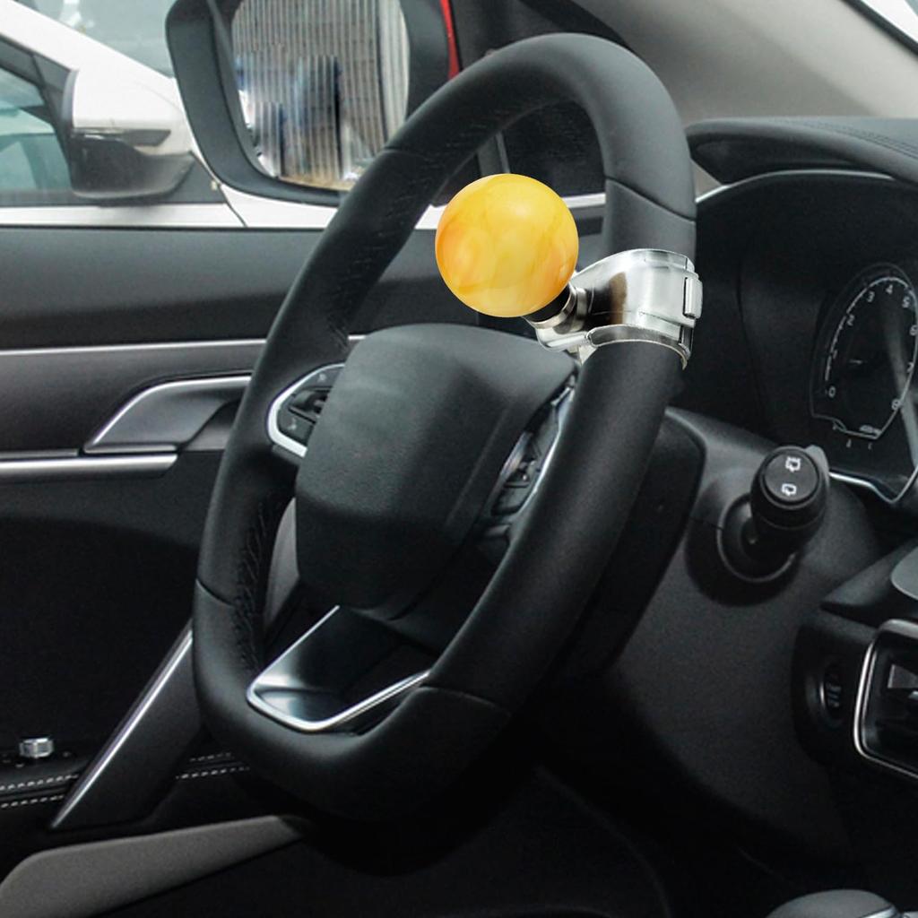 Arenbel Steering Wheel Auxiliary Handle for Most Cars Booster, (Yellow Gradient)