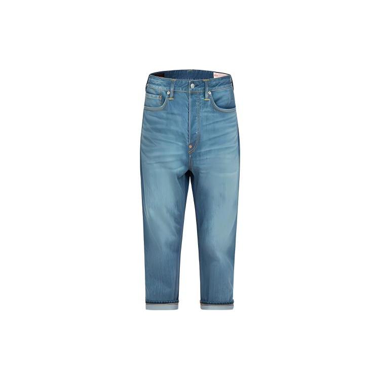 EVISU Jeans Men's Denim Blue Moderate Tapered Pants 2ESHTM3JE12627CS