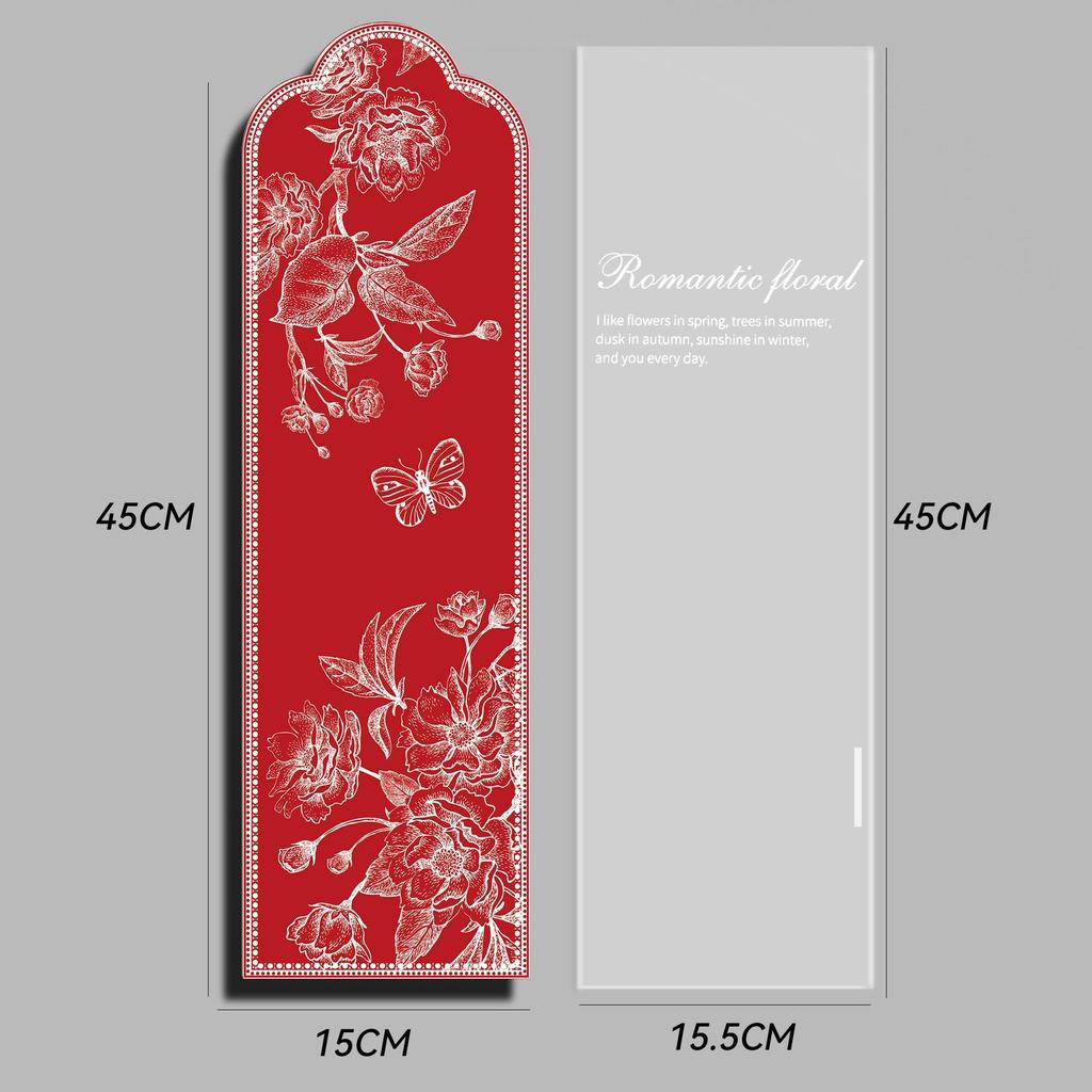Retro Floral Single Stem Bouquet Sleeve for Fresh Flowers - DIY Gift Packaging Bag for Roses and Florists
