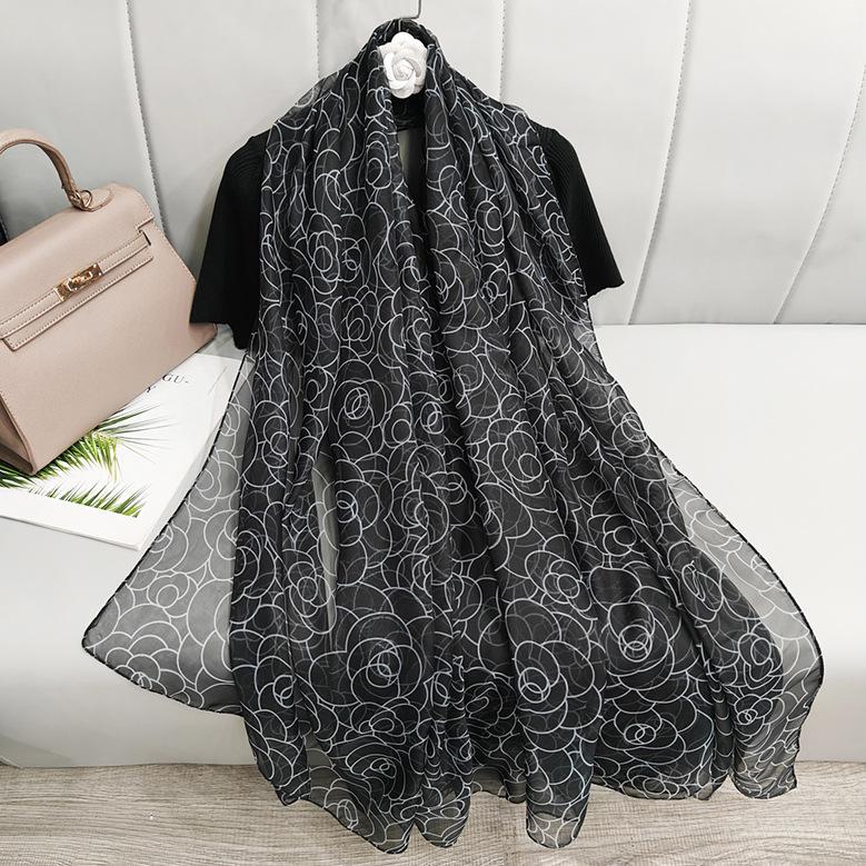 Spring Silk Sunscreen Scarf: Lightweight Women's Shawl for Outdoor Travel & Beach