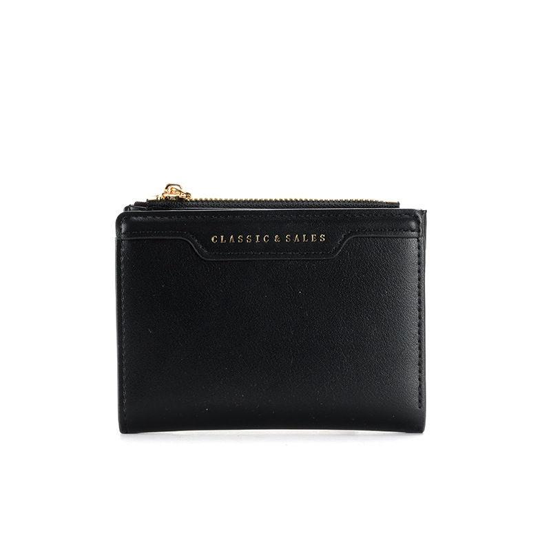 Women Fashion Bi-fold Short Wallets Artificial Leather Card Holder Zipper Coin Purse GZW