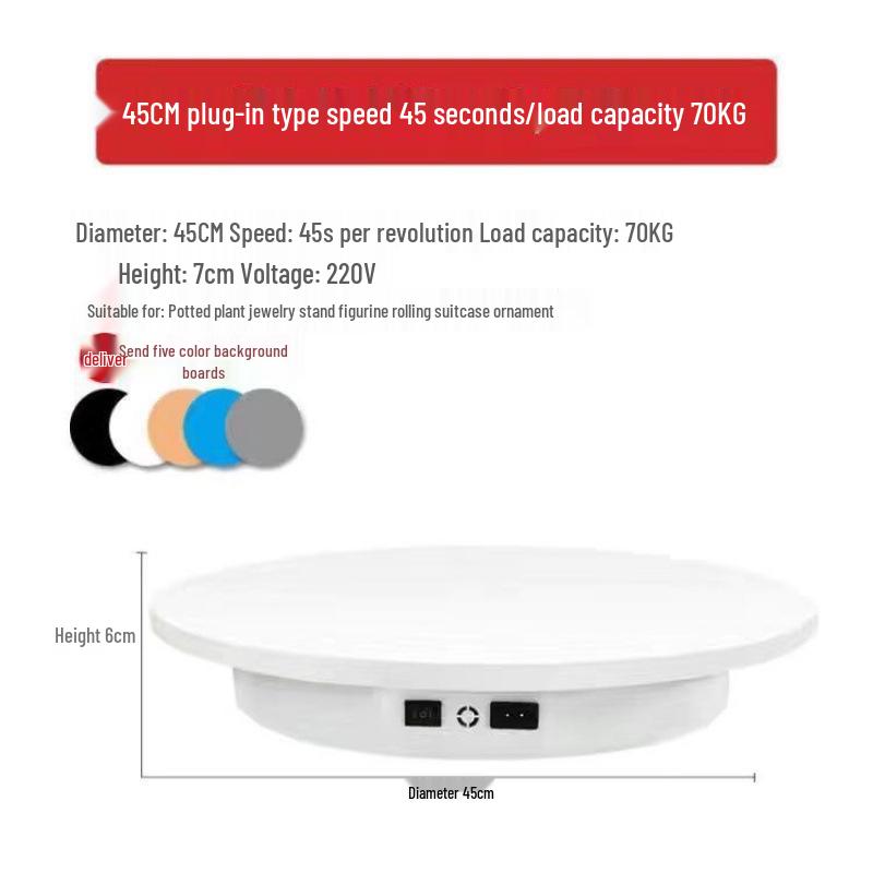 Electric Rotating Display Stand with Remote Control for Photography & Live Streaming