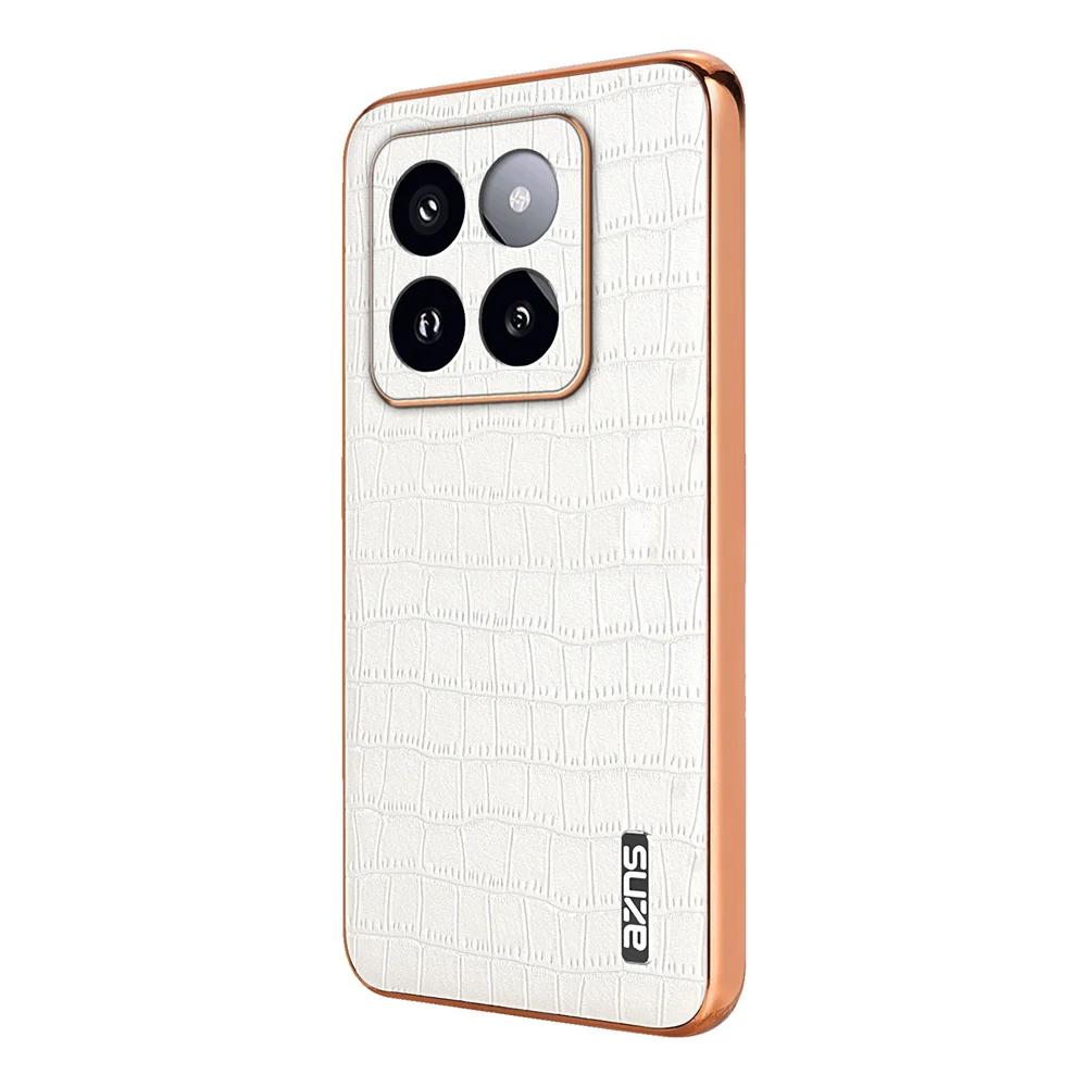 Luxury Crocodile Leather Phone Case for Xiaomi POCO X6 M6 F5 F6 Pro 4G 5G Mi 14 Ultra 13T Pro Shockproof Electroplat Frame Cover