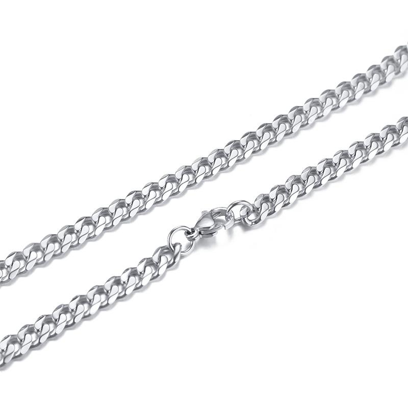 

3/5/7mm Stainless Steel Cuban Link Chain Stainless Steel Necklace, Punk Hip-hop Choker for Men, Fashion Jewelry Accessories 3.6mm width&45cm