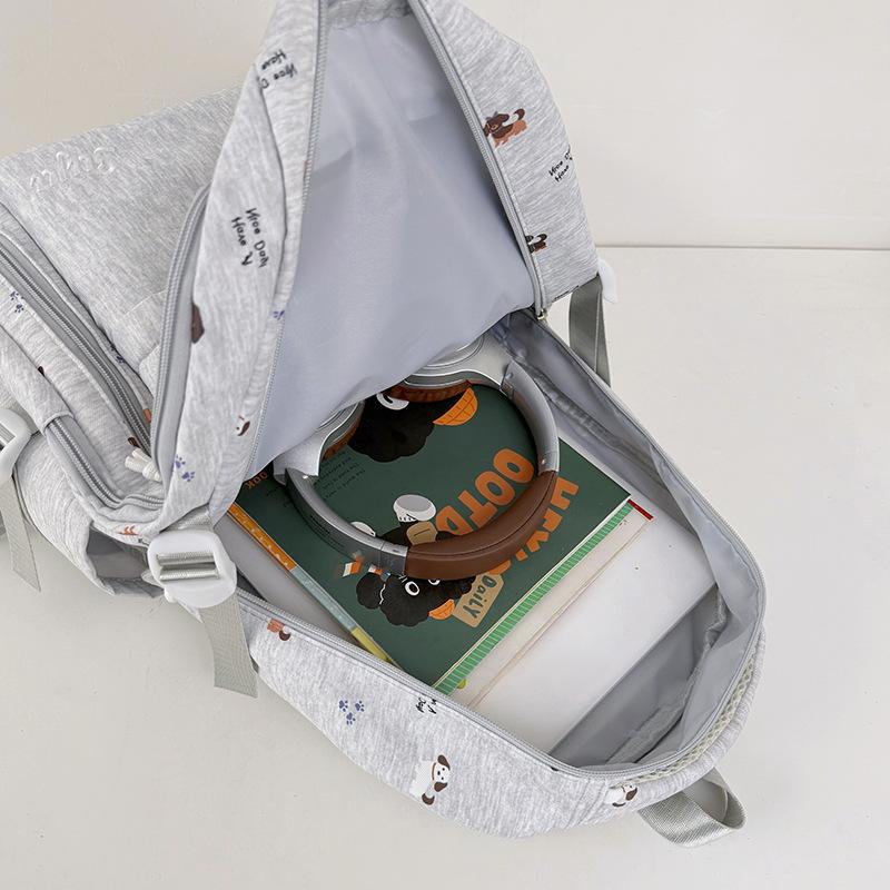 Schoolbag milk fufu salt sweet balance soft cute cartoon puppy full print backpack student daily commute light oxygen research school bag