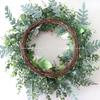 Artificial Rose Flower Wreath 19.69" Spring Wreath for Outdoor Front Door Indoor Weddings Window or Wall Décors Gifts