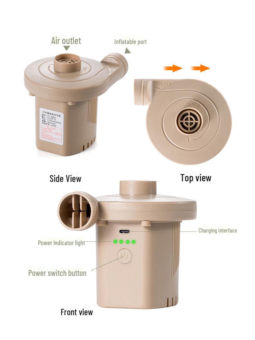 Перезаряжаемый портативный воздушный насос двойного назначения для дома и автомобиля
