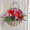 Hand Made Wicker Rattan Flower Planter Wall Hanging Wicker Rattam Basket Garden Vine Pot Plants Holder Garden Pots Home Decor