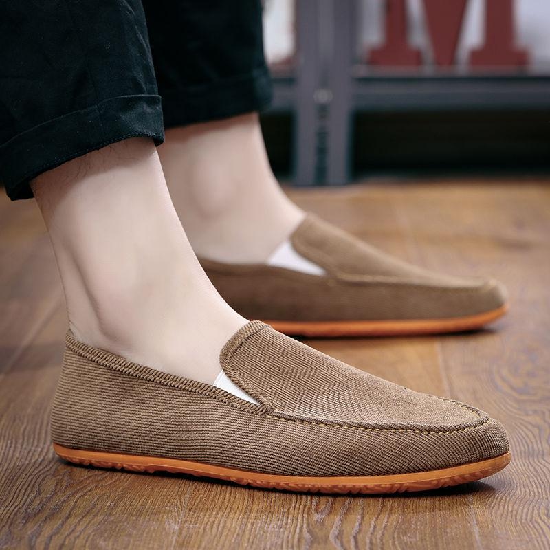 Fashion Man's Big Size Loafers Shoes Flats Slippers Fabric Slip-on Men Gommino Driving Shoes Fashion Summer Style Soft Male Moccasins