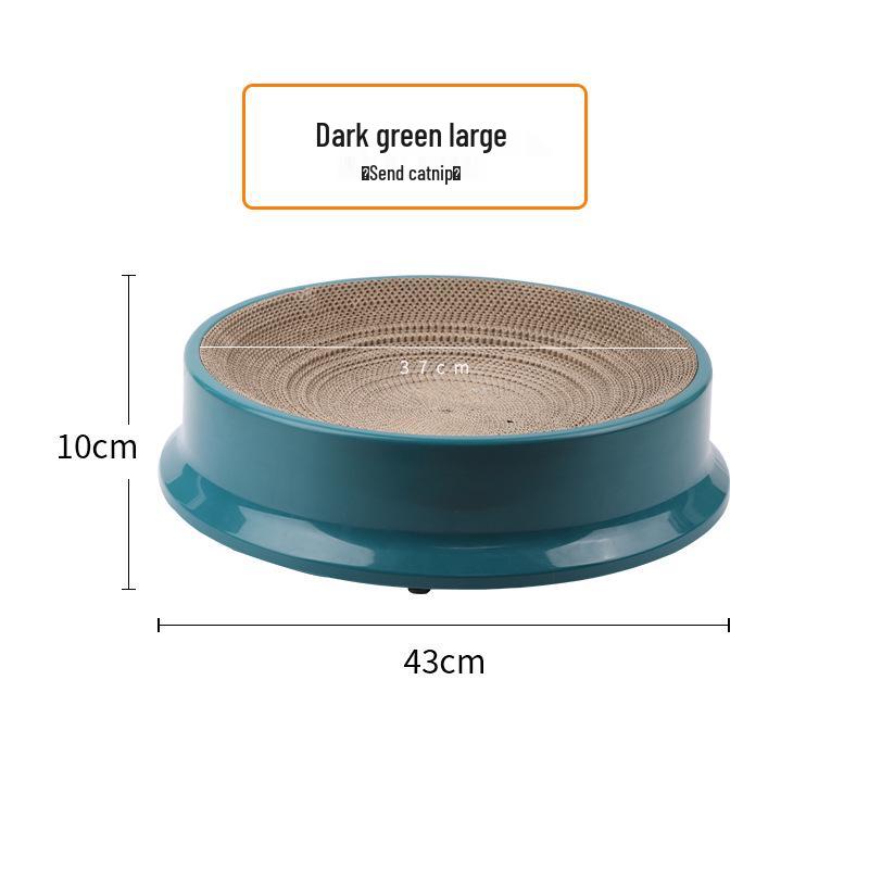 Pat rotund mare din carton ondulat pentru pisici și placă de zgâriat - Rezistent la uzură și fără scame pentru toate anotimpurile