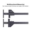 T-Shaped Carpenter's Ruler, Aluminum Alloy, Woodworking Scribing Ruler, Dash Gauge for Woodworking