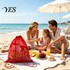 Transparent Swim Bag Mesh Sports Drawstring Backpack Bag, Breathable Gear Sack, Waterproof Equipment Carrier Quick Dry Net Beach for Swimming