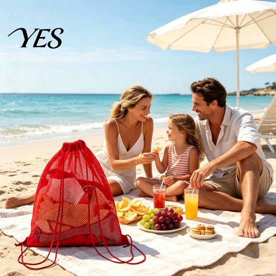 Transparent Swim Bag Mesh Sports Drawstring Backpack Bag, Breathable Gear Sack, Waterproof Equipment Carrier Quick Dry Net Beach for Swimming