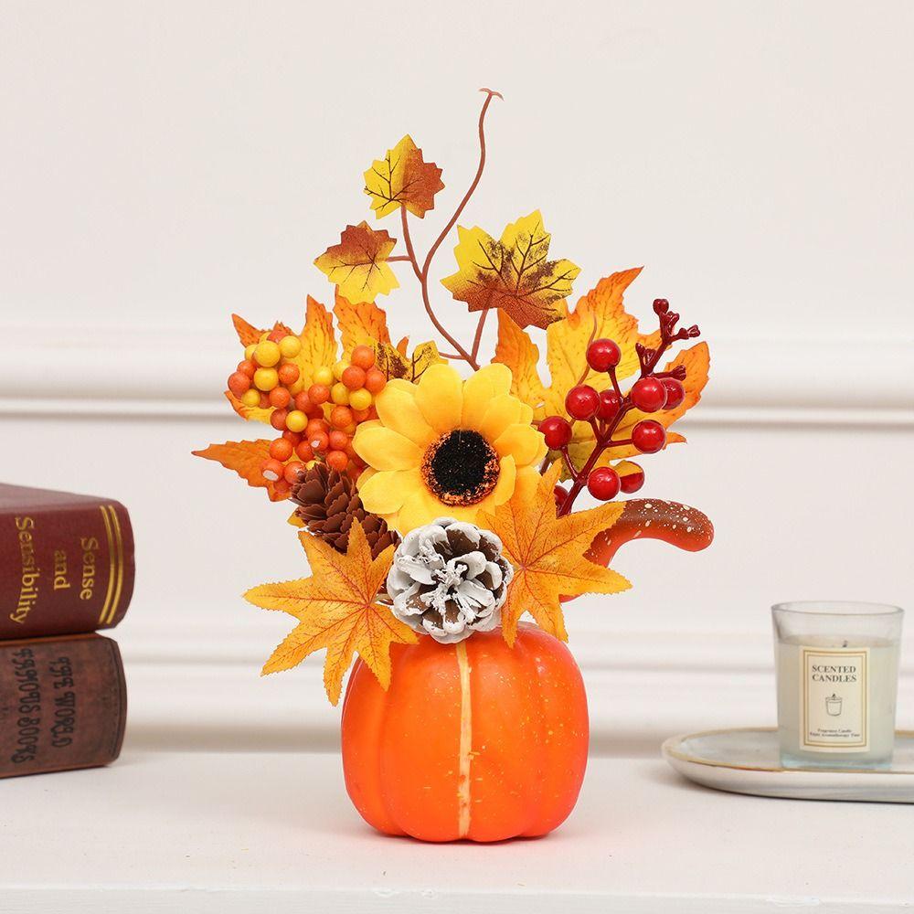 Foam Simulation  Pumpkin Flowers Fake Plant Halloween Pumpkin  Party Decor