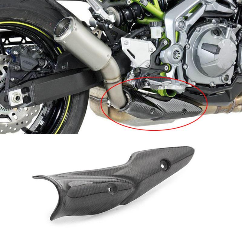 Motorcycle Heat Shield Exhaust Muffler Pipe With Carbon Fiber Cover For TF/Z900 Kawasaki z900 Heat Shield slip-on