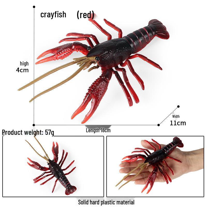 Marine Animal Simulation Model Figures: Shark, Dolphin, Hammerhead, Crab, Squid, Starfish for Kids' Education