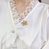 3 /6 Pcs 'S Clothing Pin Brooch Set Pearl Rhinestone Brooches Lapel For Women Pin Tightening Waist Pin Diy AccessoriesWedding Jewelry