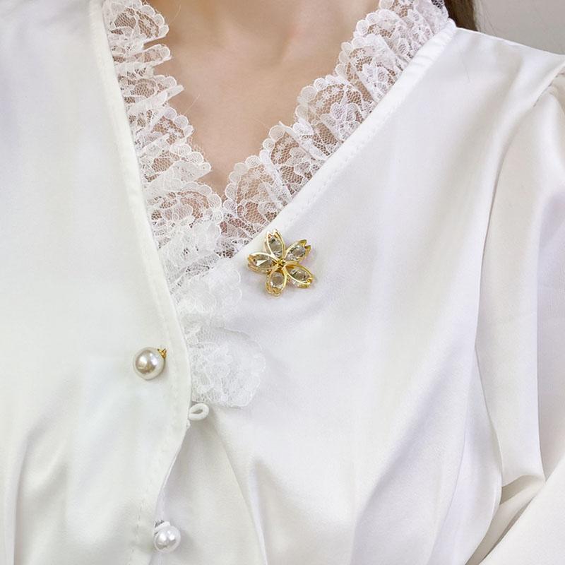 3 /6 Pcs 'S Clothing Pin Brooch Set Pearl Rhinestone Brooches Lapel For Women Pin Tightening Waist Pin Diy AccessoriesWedding Jewelry