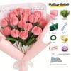 Chenille Stem Tulip Bouquet Kit, DIY Pipe Cleaner Flowers Craft, Creative Gift for Mom Wife Girlfriend