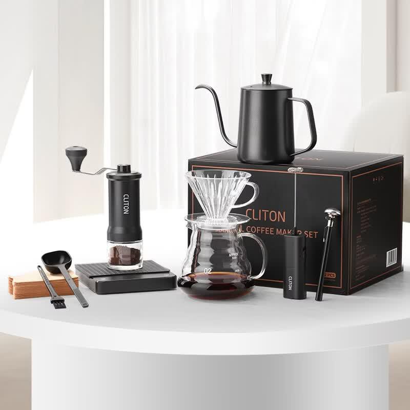 CLITON Manual Coffee Grinder and Pour Over Set