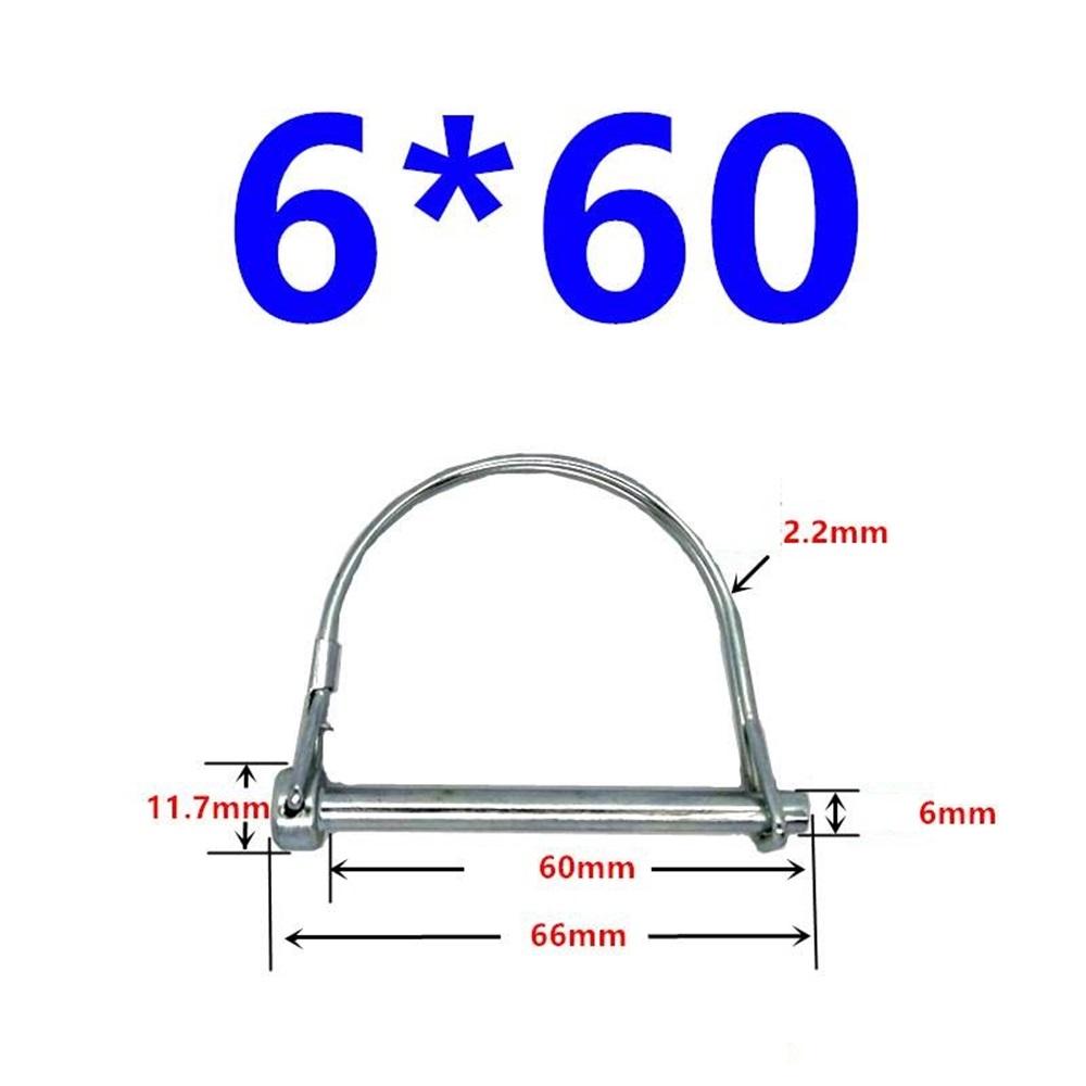 10Pcs Wire Lock Pin, Carbon Steel Shaft Locking Pin, Round Loop Wire Lock Pin for Track Farm Lawn(6*50)