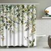 Charming Green Leaves and Butterflies Shower Curtain for Bathroom Decor Eco Friendly Waterproof Fabric with Hooks Enhances