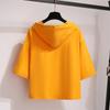 New Summer Sun Protection Hooded Short-sleeved T-shirt for Female Students Korean Style Clothes for Women Loose Tops for Women