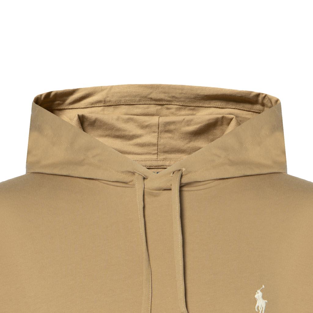 Polo Ralph Lauren FW24 Drawstring Hooded Logo Embroidered Long Sleeve Sweatshirt Men sweatshirt Khaki 710847203-068
