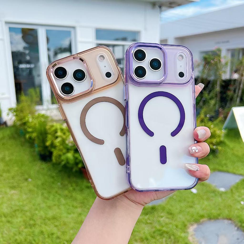 Transparent Acrylic Magnetic Phone Case For iPhone 17 Pro Max Air 16 15 Plus 14 13 For Magsafe Wireless Charge Slim Fit Cover